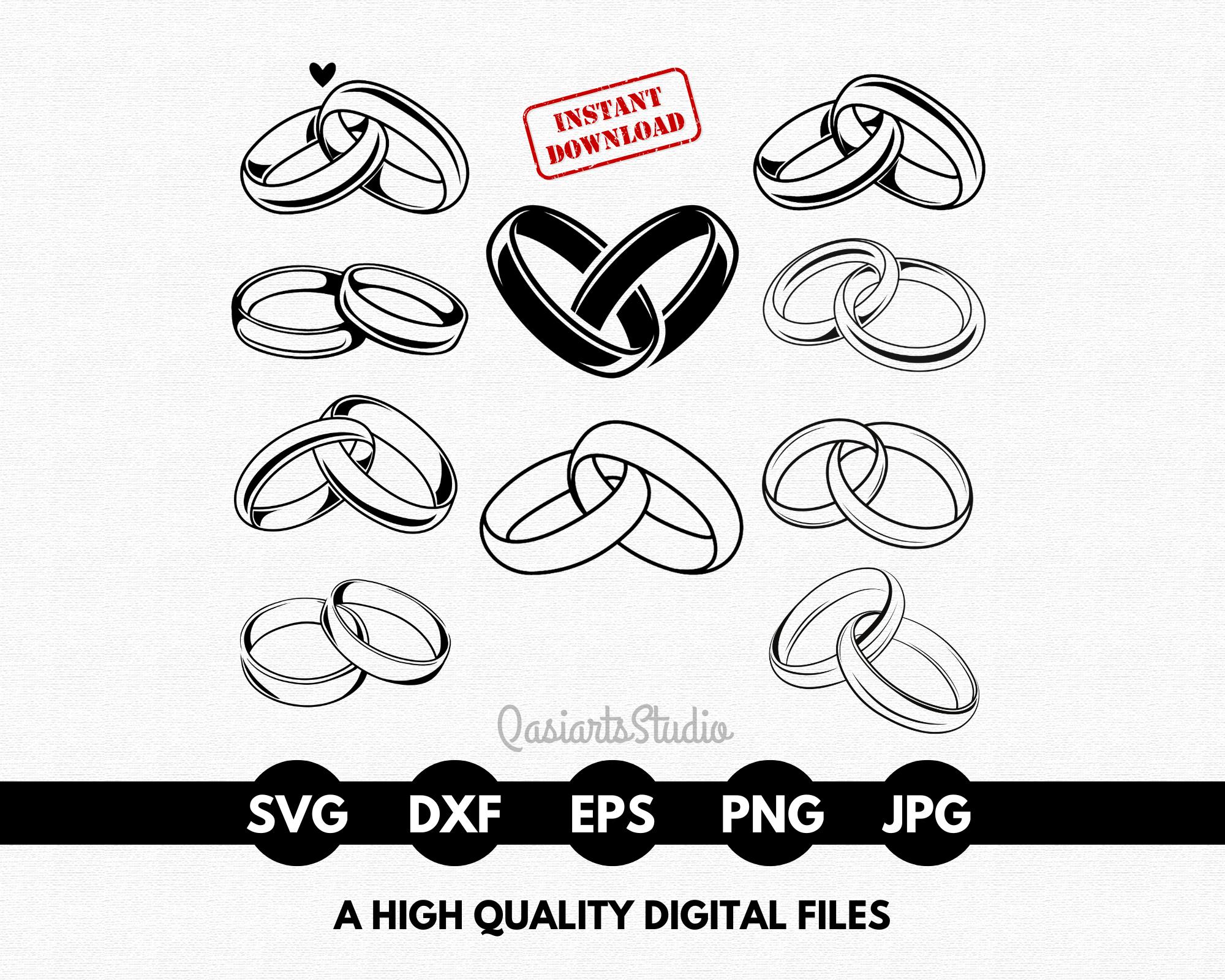 Marriage Rings SVG Bundle, Wedding Rings Svg, Engagement Ring Svg ...