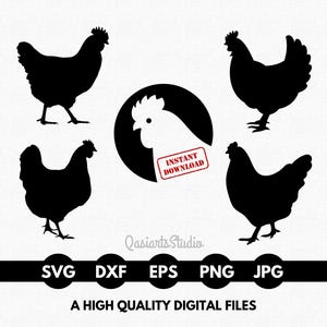 Chicken SVG Bundle, Chicken Silhouette, Chicken SVG, Chicken Cut File, Chicken Clipart, Chicken Svg file for Cricut, Chicken Png, Eps, Dxf