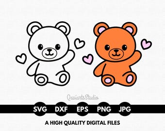 Teddy Bear Svg, Teddy Bear Outline Svg, Teddy Bear Png, Teddy Bear Heart Svg, Bear Png, Bear Clipart, Bear Cricut Files - Instant Download