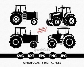 Trekker Svg-bundel, landbouwtractor Svg, landbouw Svg, trekker Png, trekker Cricut-bestanden, silhouet van de trekker, gesneden bestanden, Eps - Instant Download