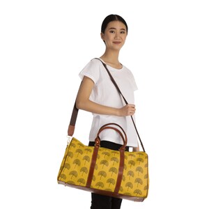 Elegante bolsa de viaje impermeable con hojas de ginkgo, ideal para el fin de semana, ideal para aventuras, equipaje ecológico, ideal para vacaciones y como regalo para viajeros.