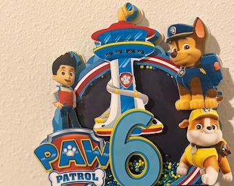 Paw patrol Cake Topper, Birthday Party Decoration