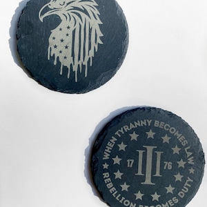 Custom laser engraved slate coasters