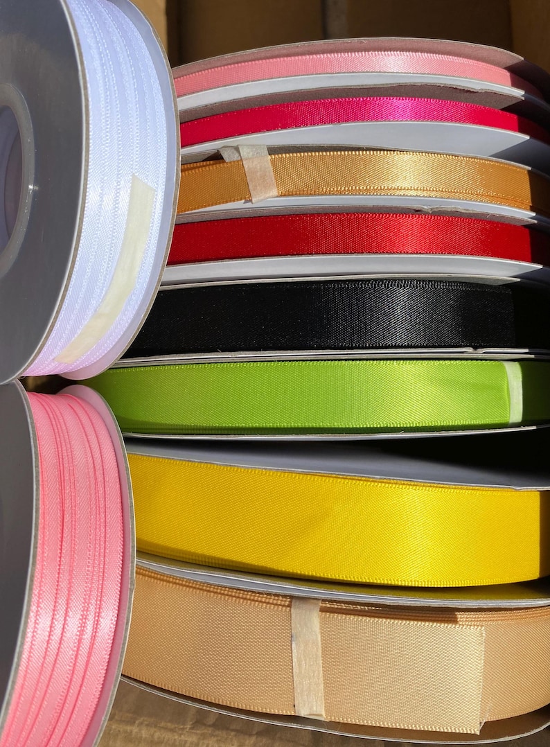 Double Faced Satin Ribbon, 1/4 Inch, 100 Yard per Roll Craft Sewing DIY ...