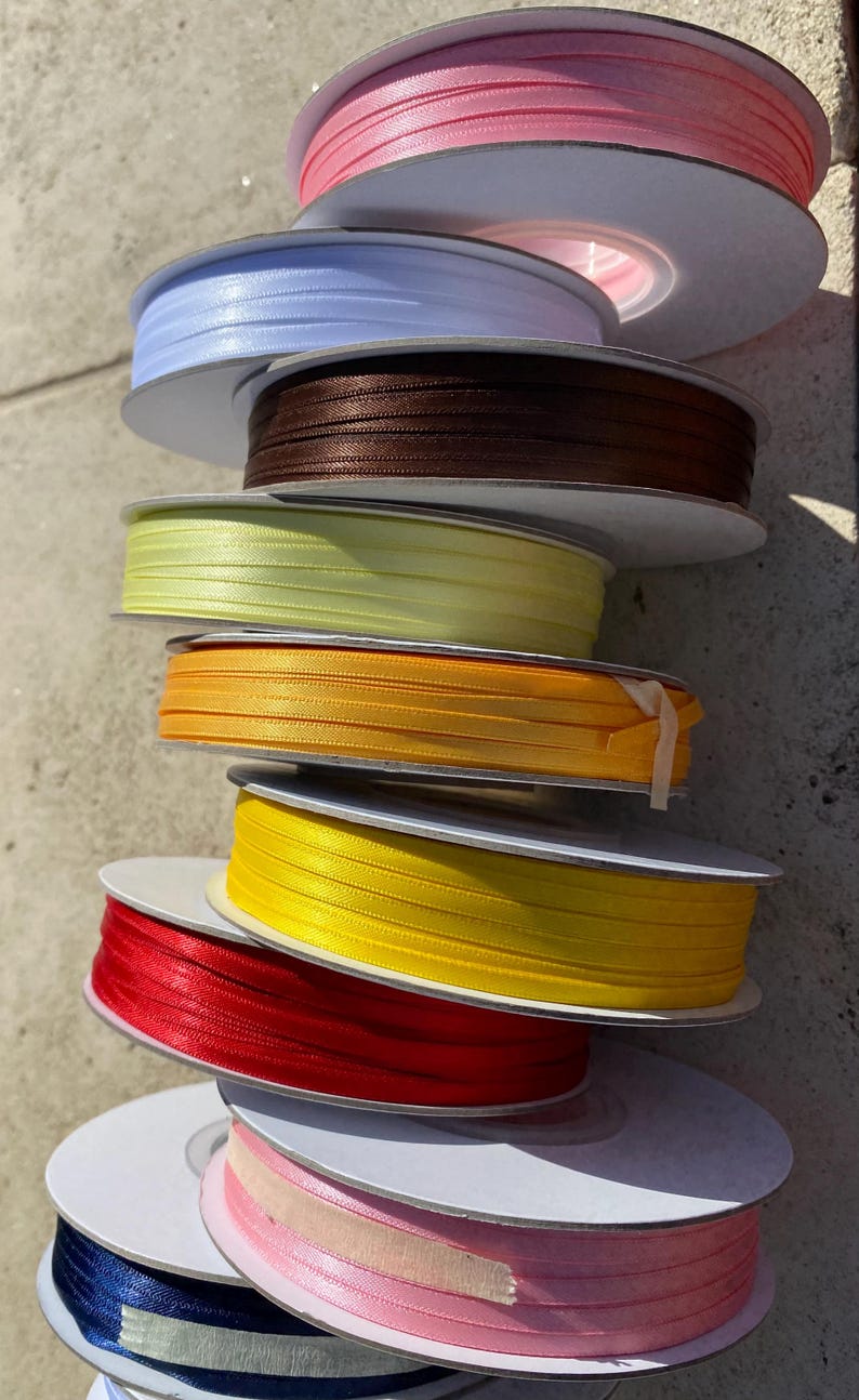 Double Faced Satin Ribbon, 1/4 Inch, 100 Yard per Roll Craft Sewing DIY ...