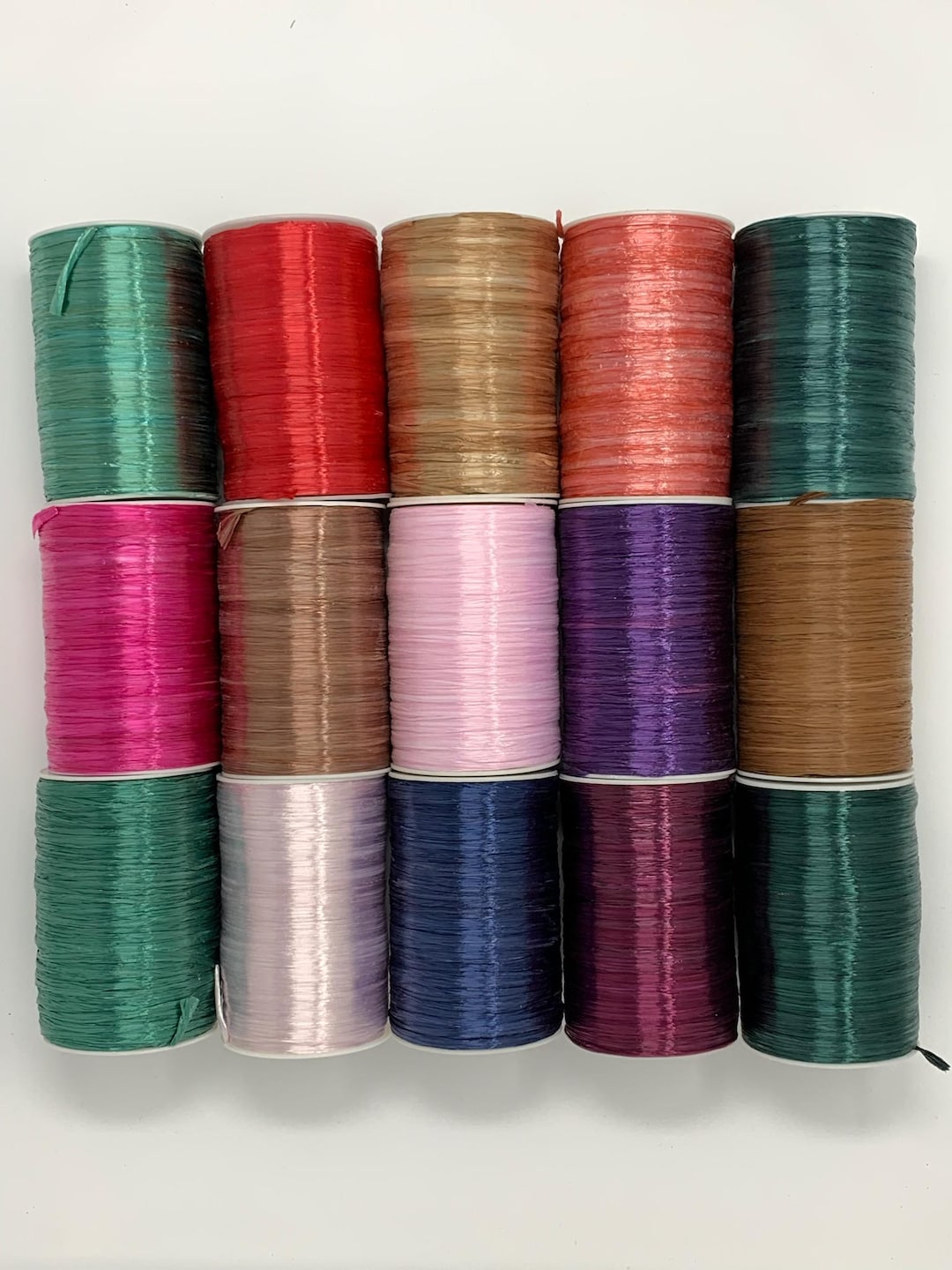 Rayan Raffie 4 Rolls Rayon Raffia Ribbon Rolls – Matte or Pearlized, 1/4