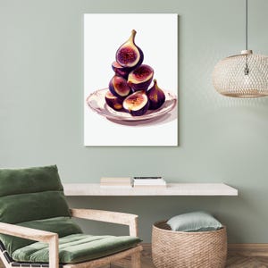 Vintage Figs Wall Art, Botanical Fruit Illustration, Kitchen Decor, Printable Fig Poster, Cottagecore Kitchen Art,  Digital Download