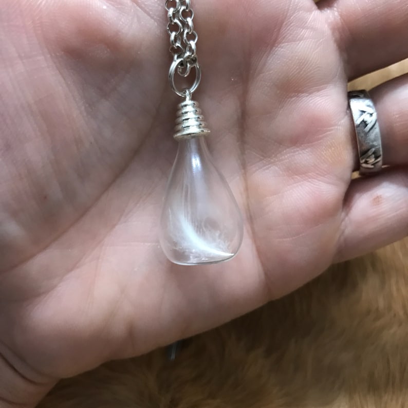 Magellanic penguin feather in a glass vial pendant / Real feather pendant / Real bone jewelry / Oddity / Gifts for her / Unisex image 6