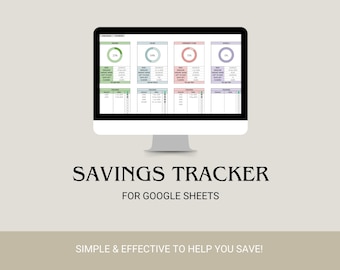 Savings Tracker Sinking Funds Tracker Google Sheets Excel Spreadsheet Savings Template Money Savings Planner Goal Tracker Personal Finance