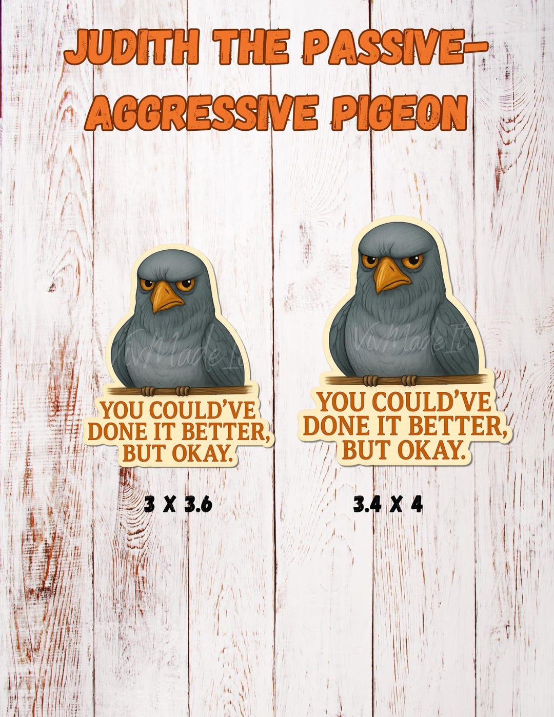 Passive-aggressive Pigeon Sticker: Funny Bird Vinyl Decal - Birds With ...