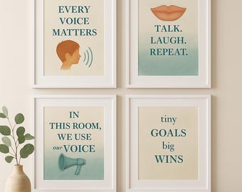 SLP Office Decor: Motivational Speech Therapy Art Prints (8x10)