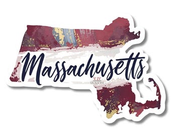 Pegatina del estado de Massachusetts - Resistente al agua