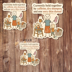 Sticker Mom Life - Sticker drôle maman épuisée pour ordinateurs portables, journaux, mur, bonhomme allumette Stickers humoristiques pour maman en mat, brillant, semi-brillant