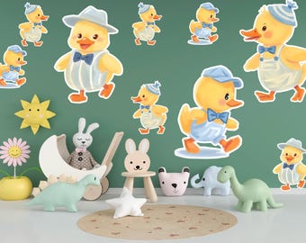 Blue Duck Wall Decals - 27 Piece Set - Nursery & Playroom Decor