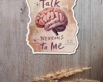Pegatina Brain Neuron de 3, 4 y 5 pulgadas, impermeable, mate.
