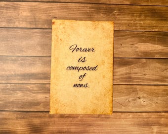 Emily Dickinson Vintage Flat Greeting Card  | Forever is Composed of Nows –  (5x7) | With Envelope