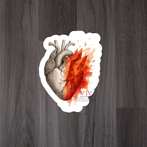 Anatomical Heart Sticker: Gothic Geometric Art - Medical Gift