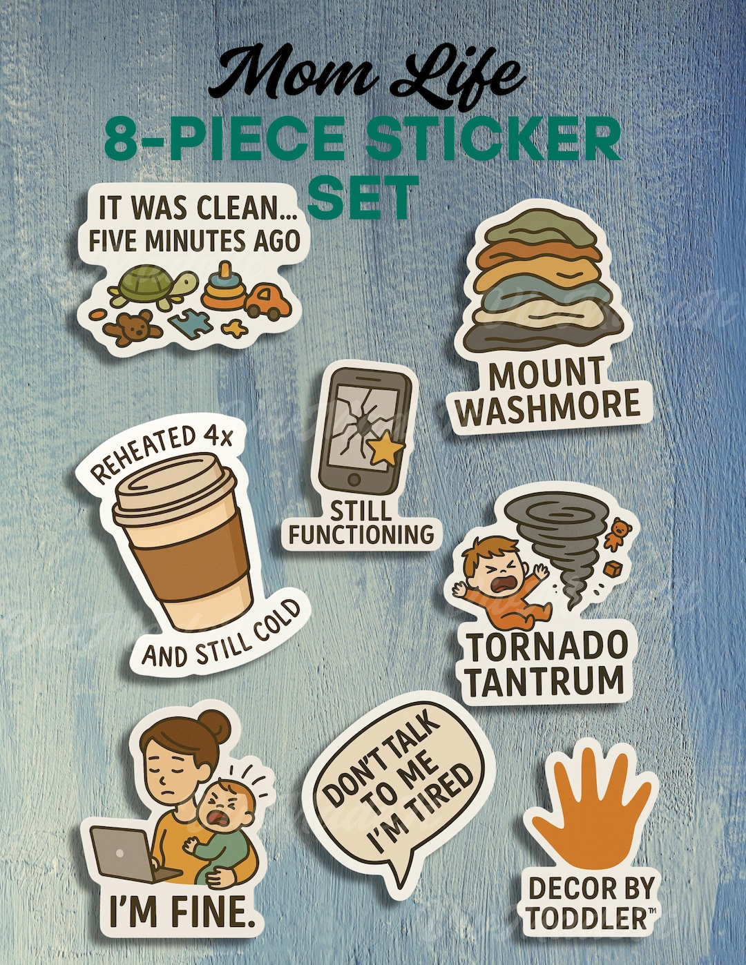 Man Sticker Mom Funny Mom Life Sticker Set: Waterproof Vinyl Decals, New Mom Gift - Etsy