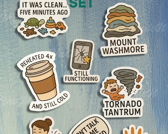 Funny Mom Life Sticker Set: Waterproof Vinyl Decals, New Mom Gift