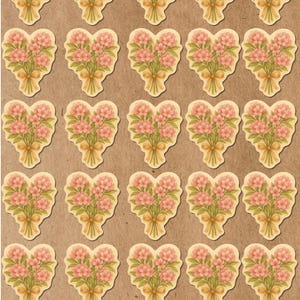 25 Stück große Herz Blumen Aufkleber für Hochzeiten, Einladungen, Geschenke – 25 Stück – glänzende oder matte Blumen Aufkleber