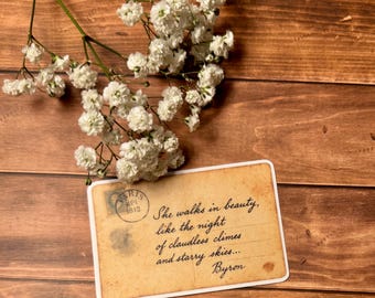 Lord Byron Quote Sticker | Vintage Love Letter, Paris 1812