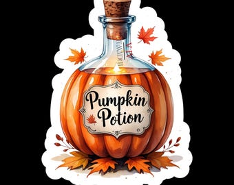 Pumpkin Potion Sticker: Waterproof Halloween Fall Decor