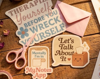 Therapist Stickers – Mental Health Counselor Gift, Laptop & Planner Decor 12 Piece Set
