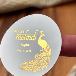 Etiqueta editável | Etiqueta Mehndi Night | Inspirada em Punjab | Com efeito laminado | Editada para você | Casamento indiano | Papelaria Desi