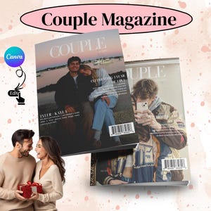 Personalized Couples Magazine Template | Anniversary Gift | Personalized Gift for Him and Her | Relationship Gift | Couple Gift | Engagement Gift