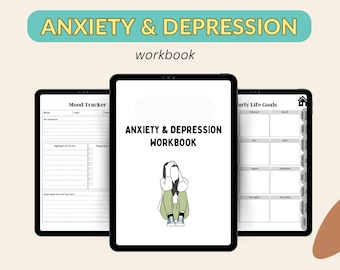 Therapy Journal Bundle Printable Hyperlinked | Mental Health Planner | Anxiety Journal | Self Care Workbook 2025 | Depression Tracker