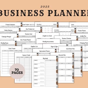 2025 Digital Business Planner, Business Template, Small Business Planner, Content Planner, Social Media Planner, Side Hustle Planner