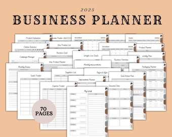 2025 Digital Business Planner, Business Template, Small Business Planner, Content Planner, Social Media Planner, Side Hustle Planner