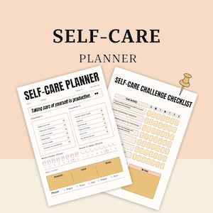 Self care checklist bundle printable, Daily ,editable self-care planner, Selfcare Journal Tracker, days self care challenge, mindfulness log