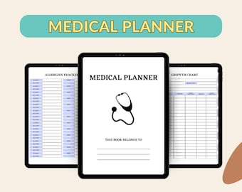 Medical Binder bundle, 50 Medical Planner pages, Medical Trackers | Printable Medication, Symptom, Bill, Doctor Visits, Health Pain trackers