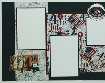 Vintage - Fourth of July - 4th of July - Independence Day - Scrapbook Layout- Scrapbook Pages - Premade