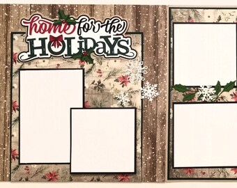 Christmas Scrapbook Layout - Home for the Holidays - Scrapbook Page for Christmas - Family Photos - Christmas Day - Christmas Eve