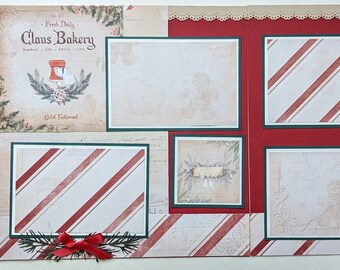 Baking Cookies - Christmas - Scrapbook Layout - Premade Scrapbook Page - Cookies for Santa - Cookie Exchange - Party - Grandma - Mom