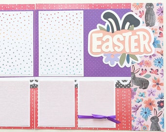 Easter Bunny Scrapbook Page - Easter Scrapbook Layout - Premade - Easter Day - Easter Basket - Easter Celebration - Easter Egg Hunt