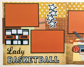 Girls Basketball - Basketball - Sports - Junior High - High School - College - Scrapbook Layout - Scrapbook Page - Premade - Scrapbooking