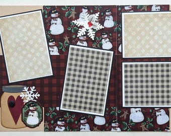 Snowman Scrapbook Layout - Winter - Snowman - Scrapbook Page - Christmas - Gingerbread - Snowflake - Snow - Frosty - Country