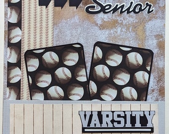 Baseball - Sports - Scrapbook Layout - Scrapbook - Scrapbook Page - Boys - Girls - Senior - Varsity - High School - College - Pocket page