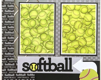 Softball - Scrapbook Layout - Scrapbook - Page - Sports - Girls - Women - Junior High - High School - College - Travel - Premade