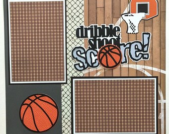 Basketball scrapbook page - Scrapbook basketball - Sports scrapbook - High School - College - Boys scrapbook - Boys sports - Girls sports