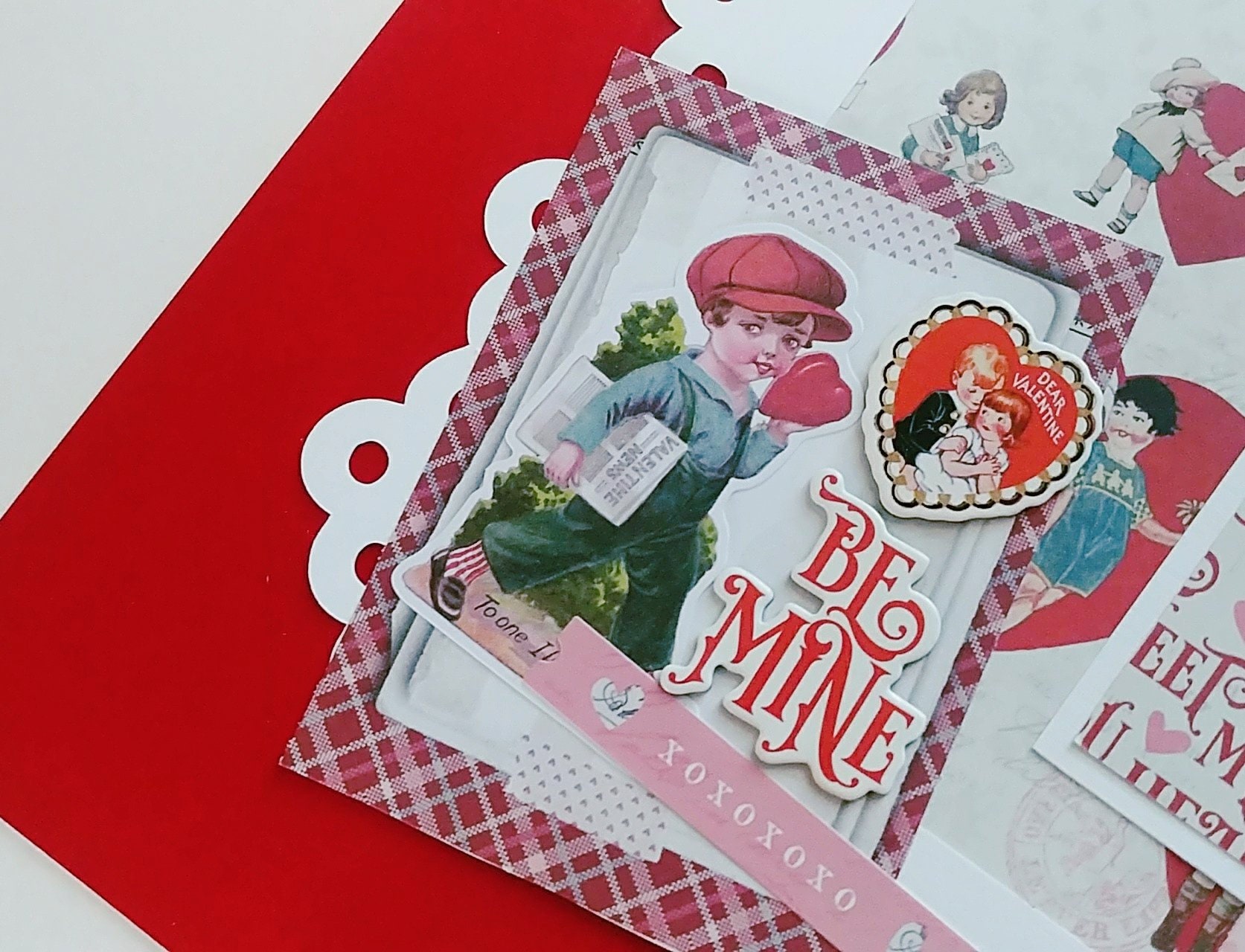 Valentine's Day Scrapbook Layout Scrapbook Page Etsy