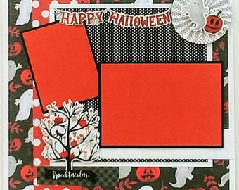 Halloween Premade Scrapbook Layout - Scrapbook page for Trick or Treat - Halloween Party - Scrapbooking