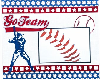 Baseball scrapbook page - Scrapbook baseball - Sports scrapbook - Team photo - Premade scrapbook page - High School baseball - Hot stove