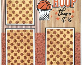 Basketball scrapbook page - Premade scrapbook layout - Sports- Boys - Girls - Basketball team - YMCA - Kids - High School - Junior High