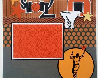 Basketball scrapbook page - Premade scrapbook layout - Sports- Boys - Girls - Basketball team - YMCA - Kids - High School - Junior High