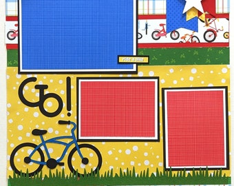 Bike - Ride - Bicycle - Scrapbook Layout - Scrapbook Page - Bike Riding - New Bike - Outdoor Play - Outside - Kids - Family - Scrapbooking