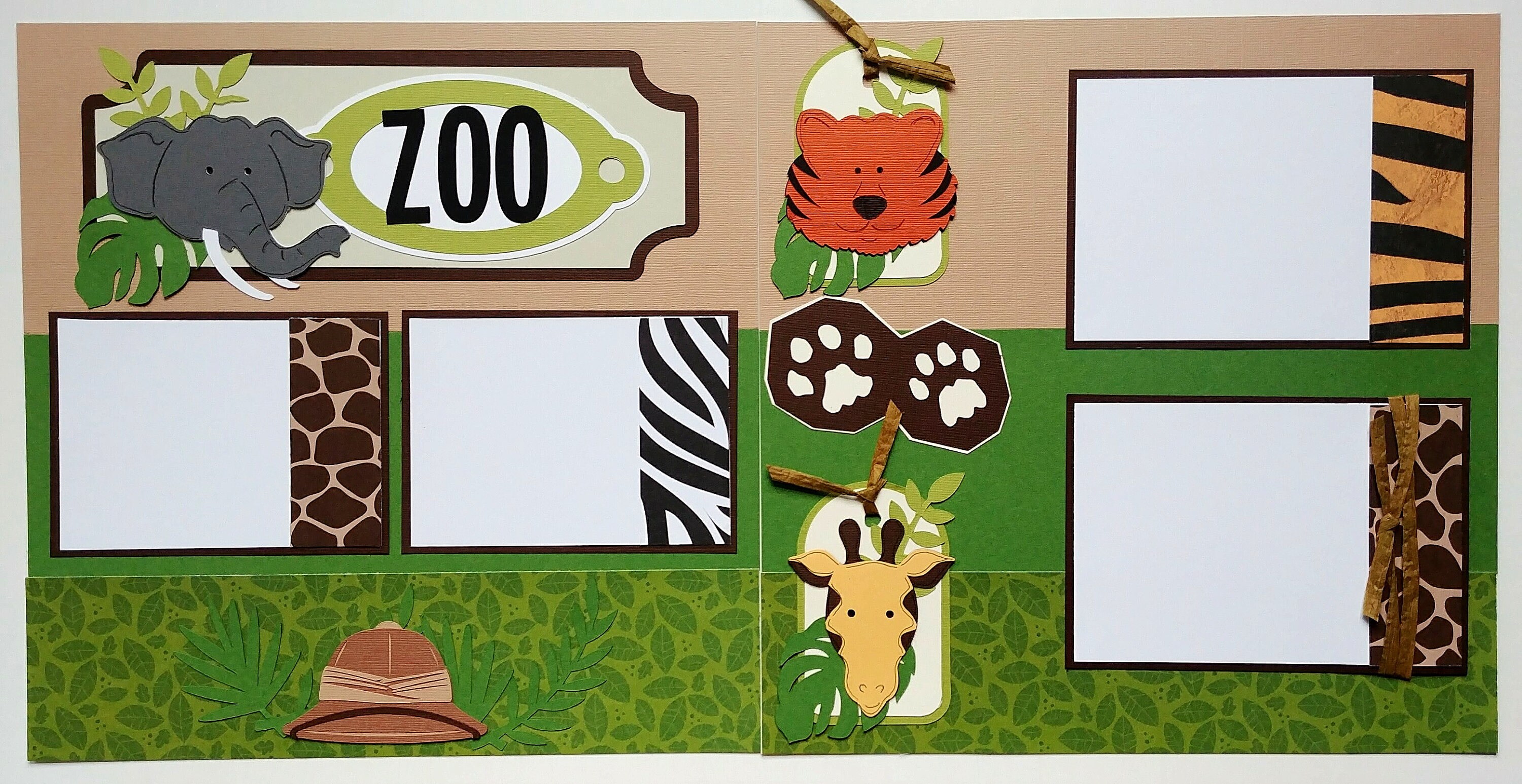 Zoo scrapbook page Scrapbook layout Zoo 12x12 premade Etsy